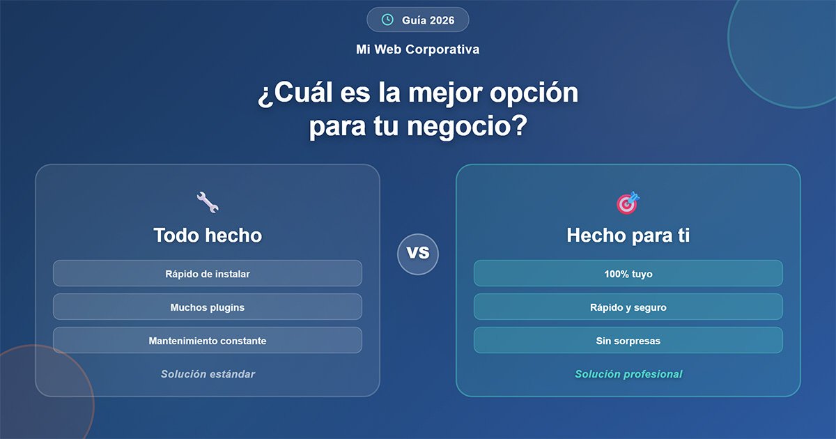 WordPress o desarrollo a medida: Comparativa objetiva 2026