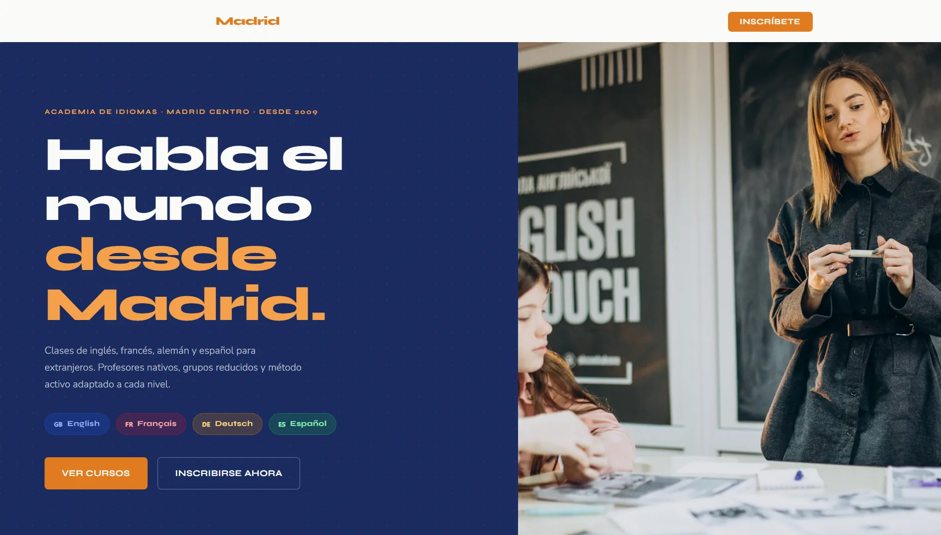 Ejemplo de web para academia en Madrid — Mi Web Corporativa