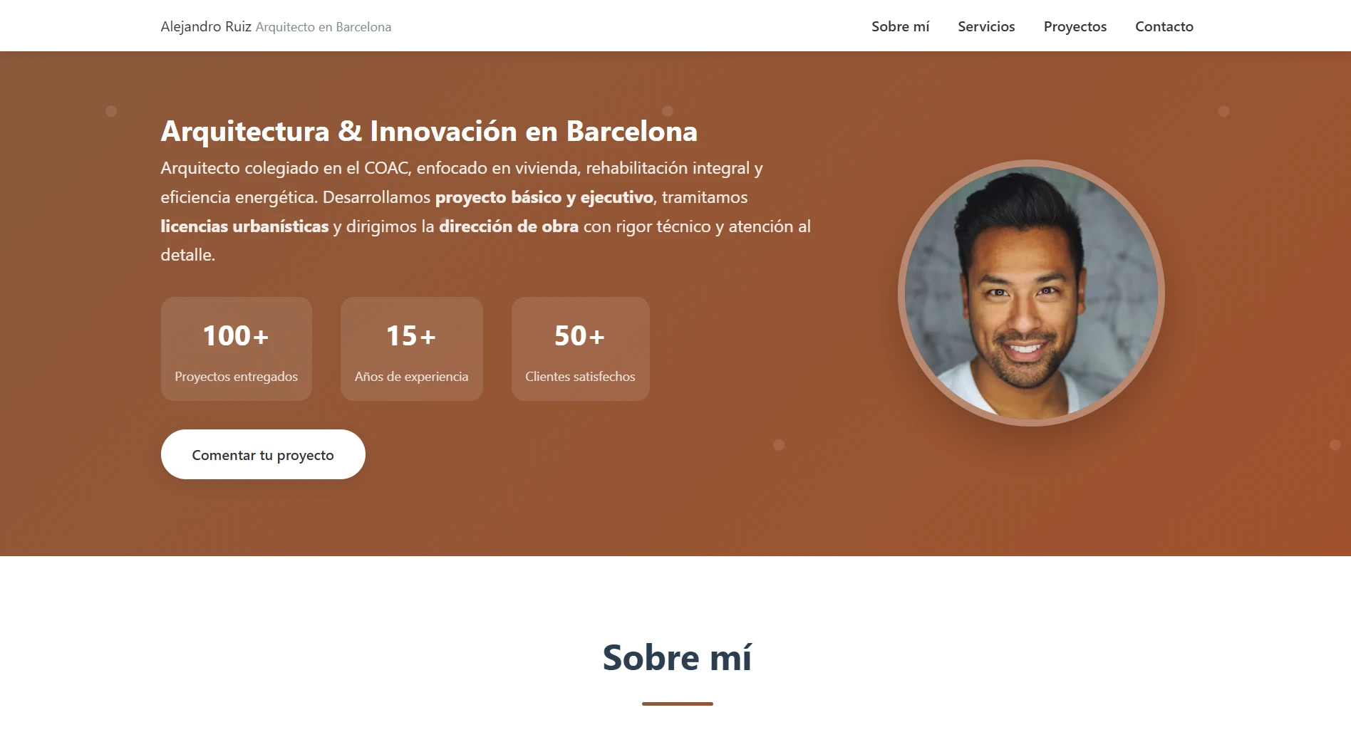Ejemplo de web para arquitecto en Barcelona — Mi Web Corporativa