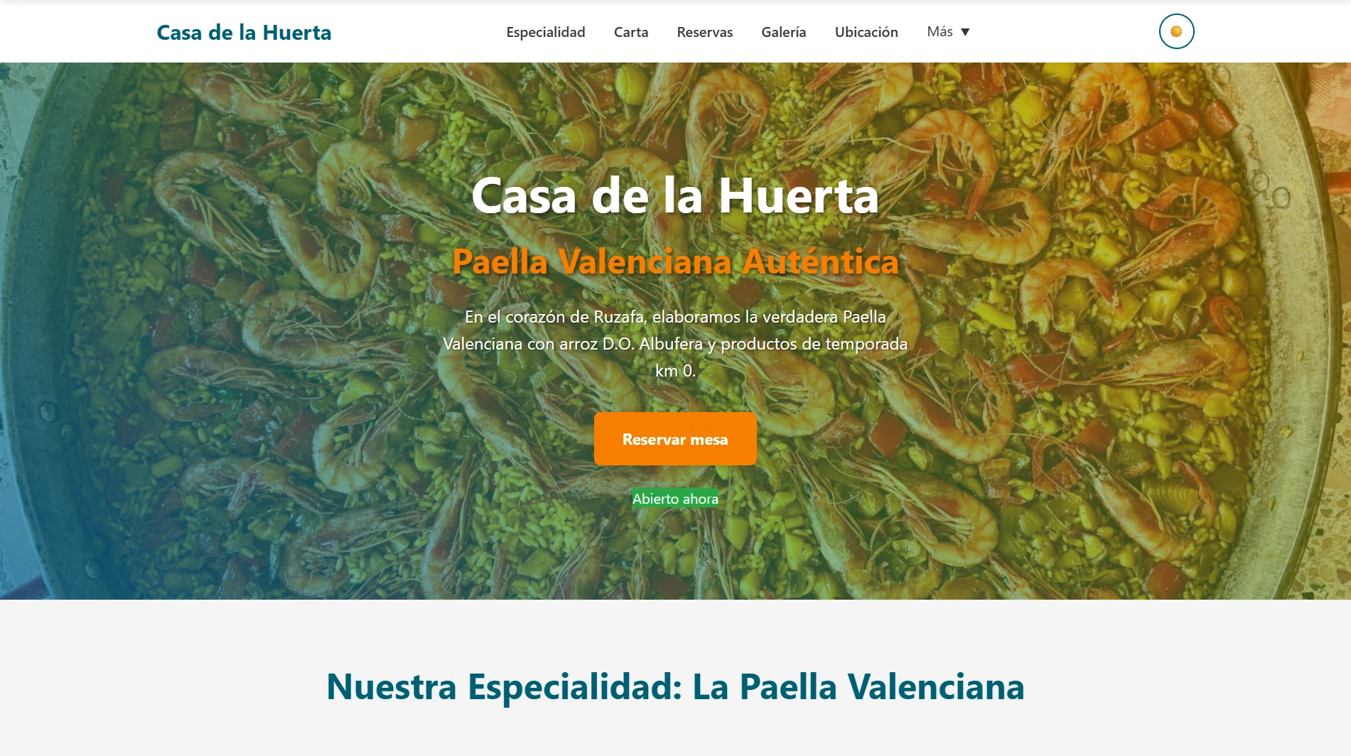 Ejemplo de web para restaurante en Valencia — Mi Web Corporativa